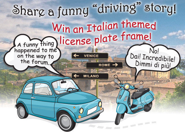 Concorso “Matta” / Contest to win a snazzy Italian License Plate Frame