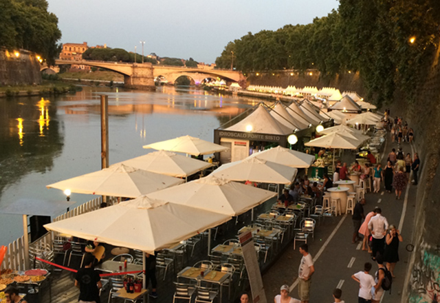 Lungotevere festive destination for Romans during long hot summer nights