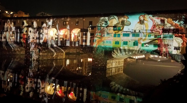 Ponte Vecchio – Florence’s famous historic medieval landmark now canvas for art