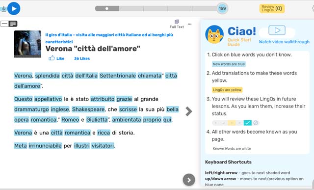 LingQ Online Italian Language Training