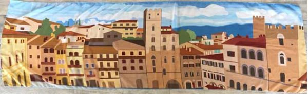 Original Designer Scarf, illustrated by Melissa Muldoon featuring Piazza Grande Arezzo - Image 3