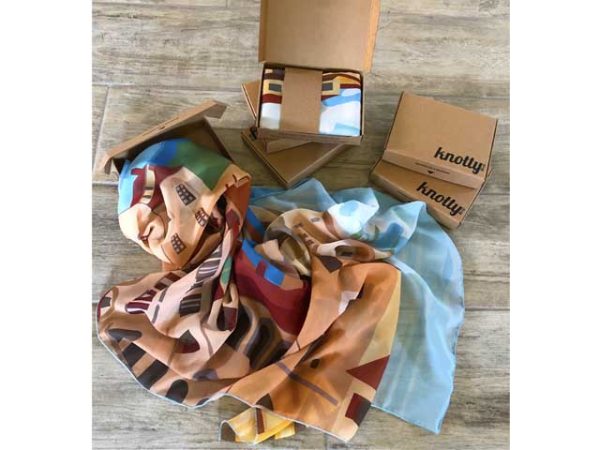 Original Designer Scarf, illustrated by Melissa Muldoon featuring Piazza Grande Arezzo - Image 2