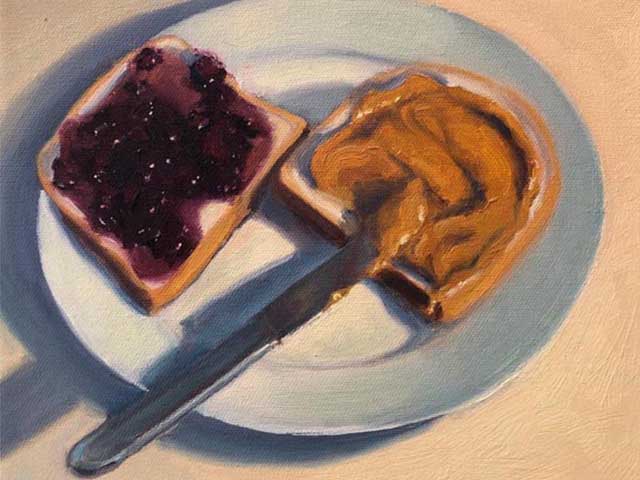 Bruce-Katz-American-Artist-Plein-Air-ordinary-San-Francisco-peanut-butter-sandwich-panino-burro-arachidi