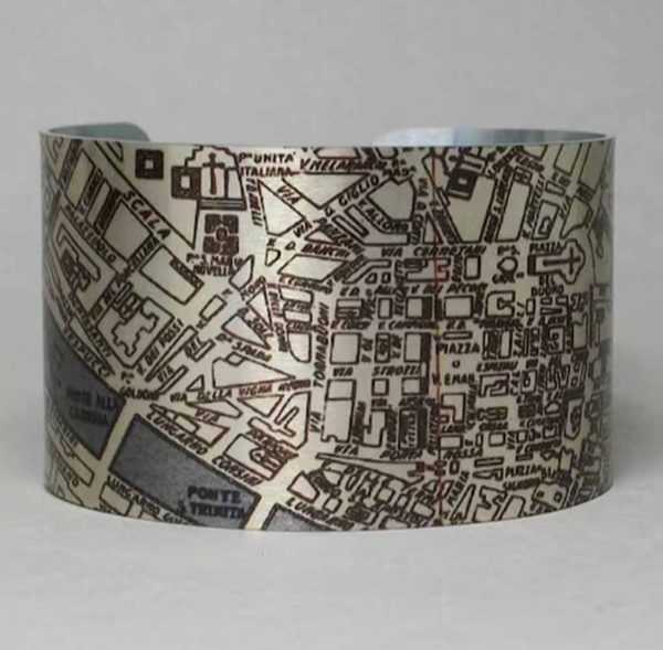 Florence Cuff Bracelet Featuring Map of City
