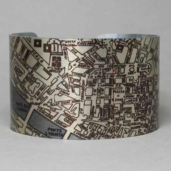 Florence Cuff Bracelet Featuring Map of City