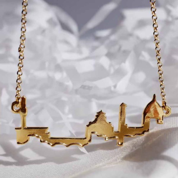 Skyline necklace of Florence. 25 Sterling Silver on 18Kt Gold. Available in the Matta curated Etsy Italian Store.