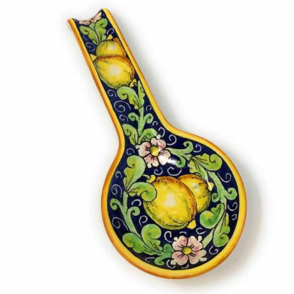 Italian Ceramic Spoon Rest Holder, Made in Italy Hand Painted