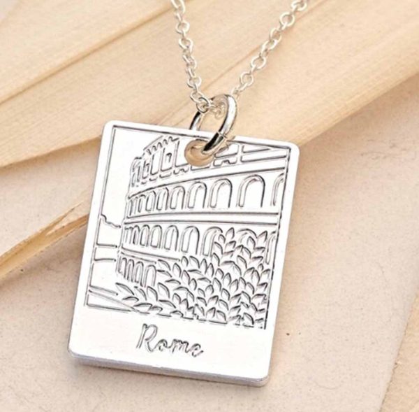Rome Necklace Featuring the Colosseum.
